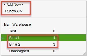 Create a bin in QuickBooks Enterprise.