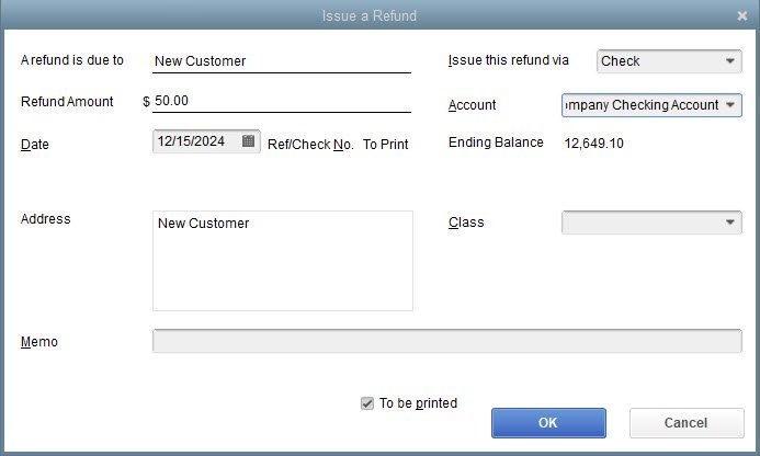 Customer Credit in QuickBooks 14 Credit Check 50