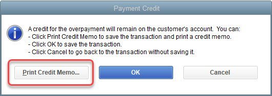 Customer Credit in QuickBooks 4 payment credit