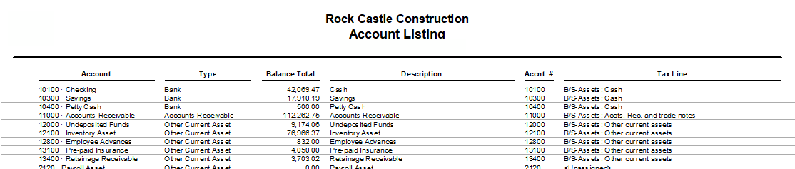 Grid lines on Account Listing Report